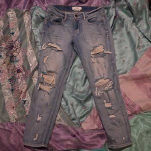 Distressed Blue Jeans